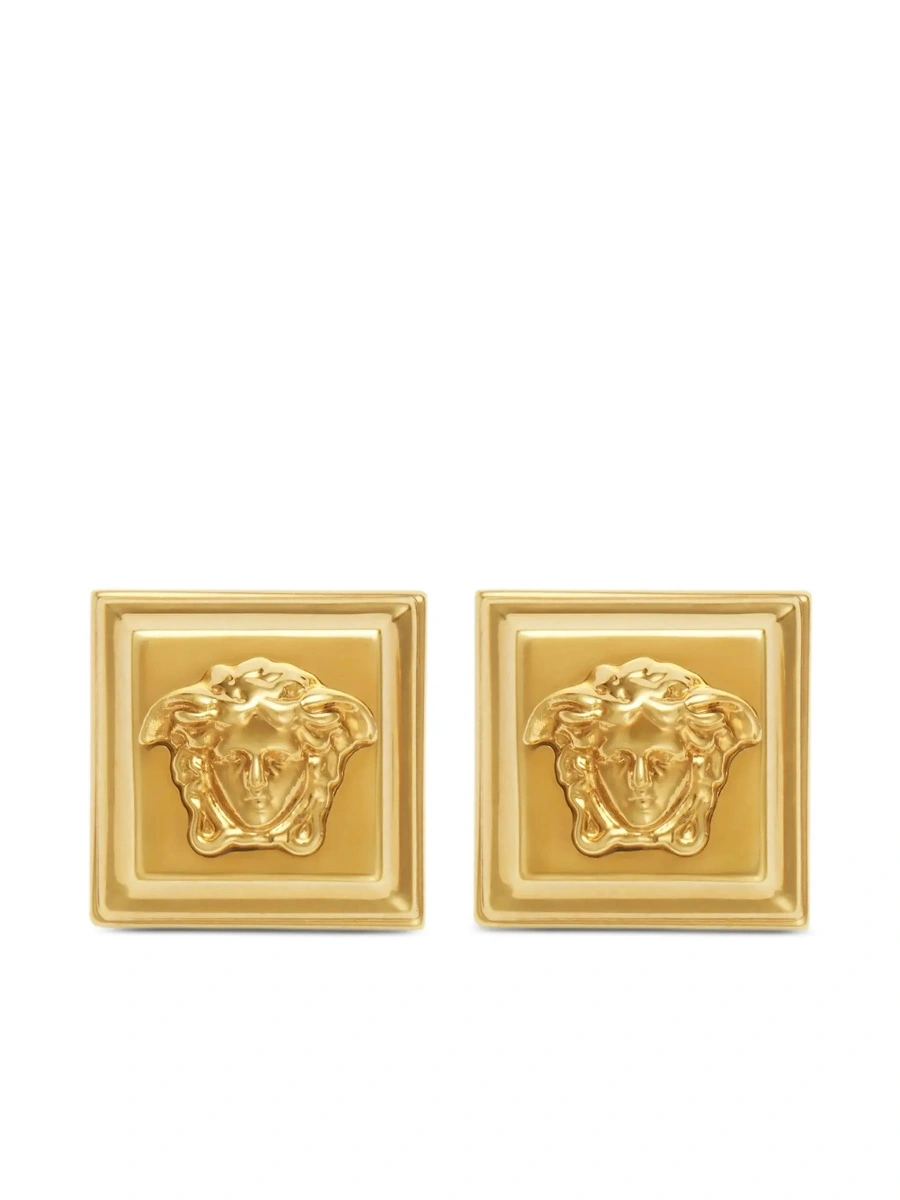 Cercei Gold-Colored Earrings with Square Design and Medusa Head Details in Brass Woman - Img 4