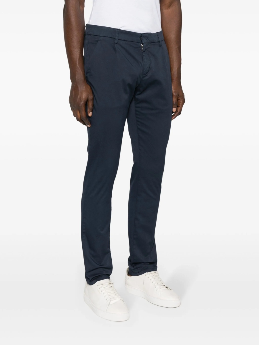 Chinos Dondup albastri din bumbac si spandex/elastan - Img 3