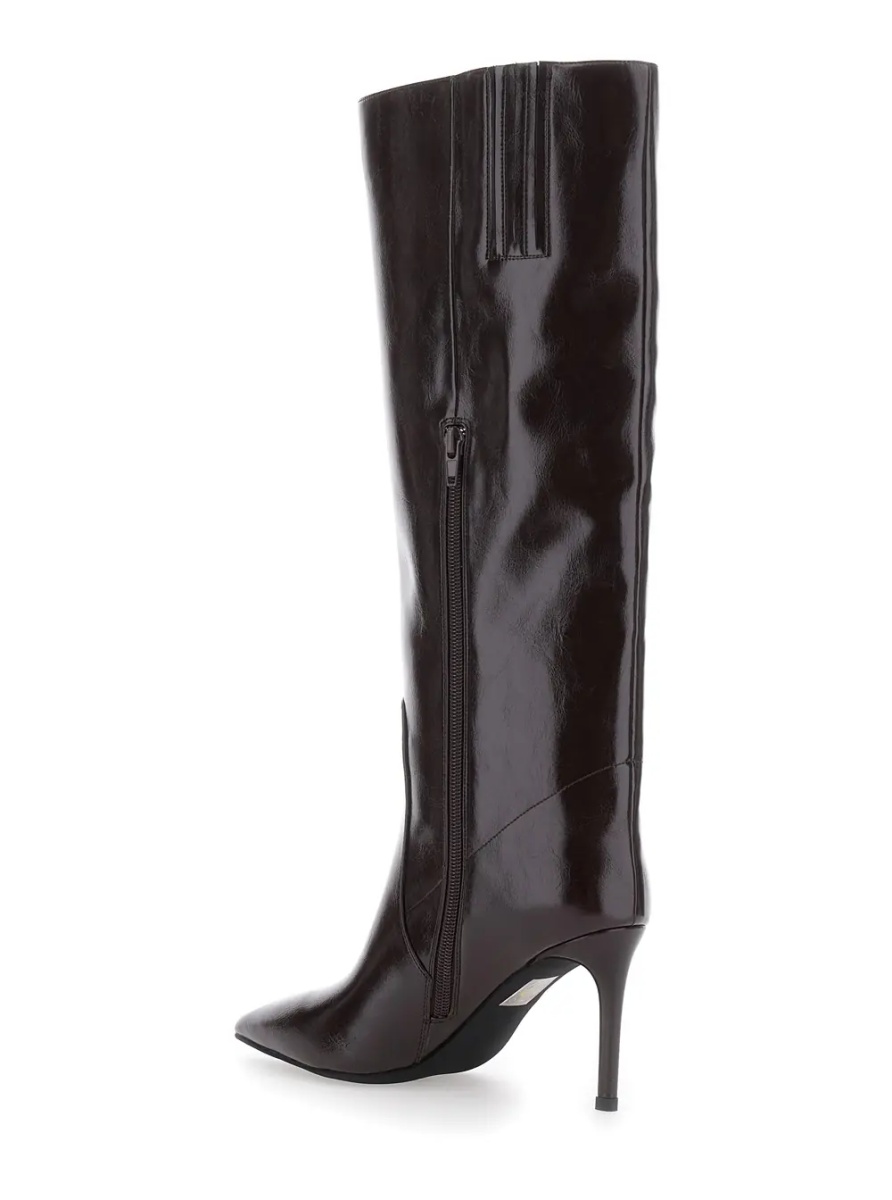 Cizme ARSEN BOOT ankle boots with heel and brown rubber sole for women - Img 3