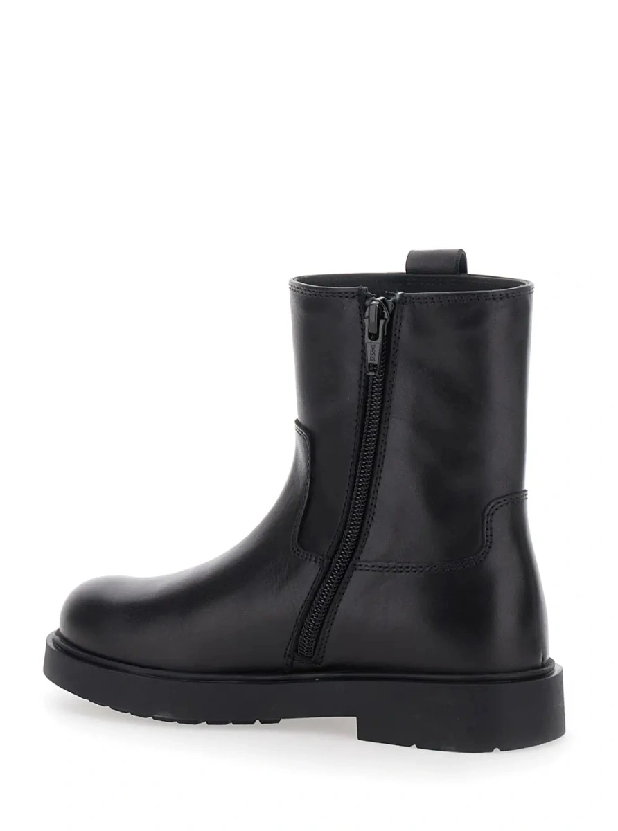 Cizme EMPORIO ARMANI KIDS negre din piele - Img 3