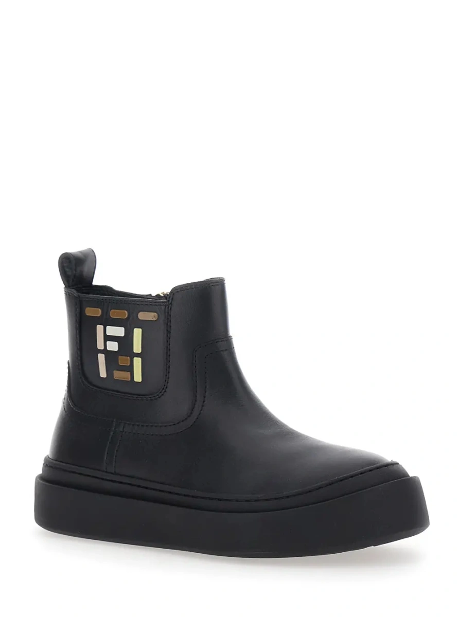 Cizme Fendi negre din piele - Img 2