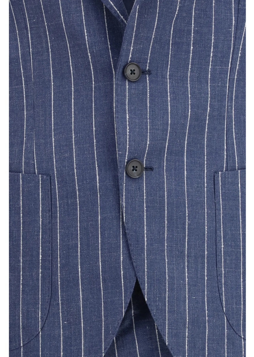 Costum Single-breasted pinstripe Suit with patch pocket - Img 4