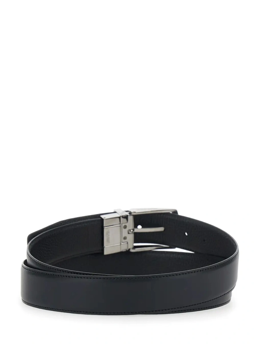 Curea Giorgio Armani neagra din piele - Img 2
