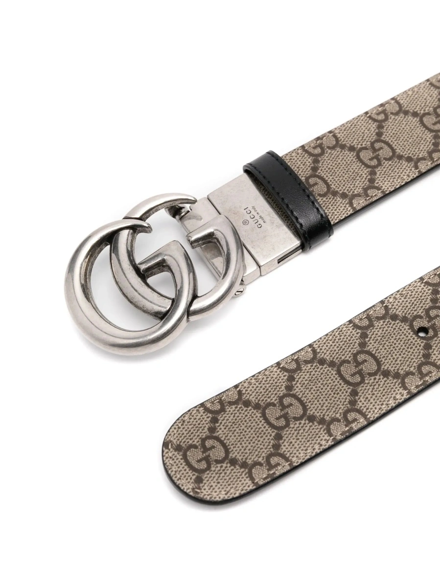 Curea Gucci bej din canvas GG si piele - Img 4