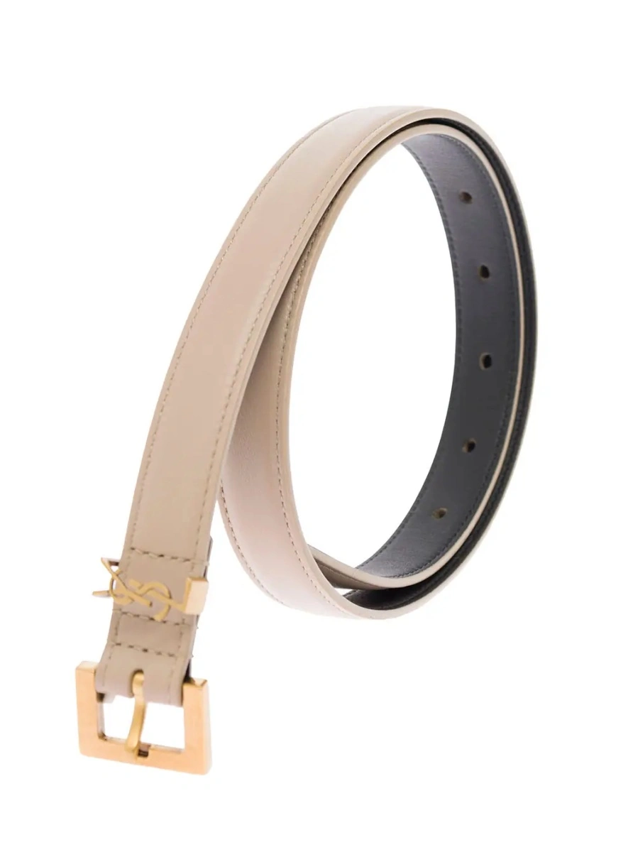 Curea Saint Laurent bej din piele - Img 3