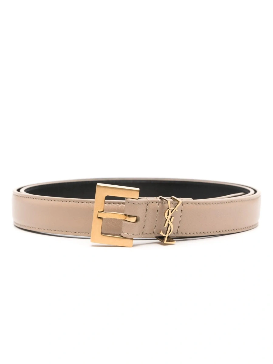 Curea Saint Laurent bej din piele - Img 5