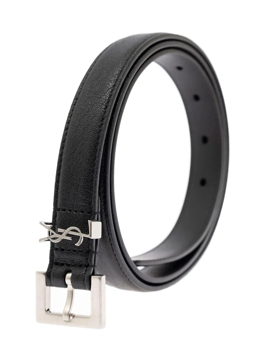 Curea Saint Laurent neagra din piele - Img 2
