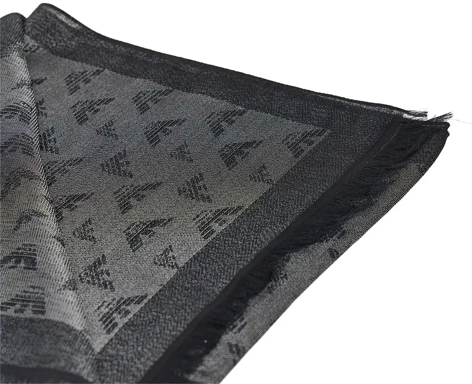 Esarfa Emporio Armani neagra din vascoza - Img 3
