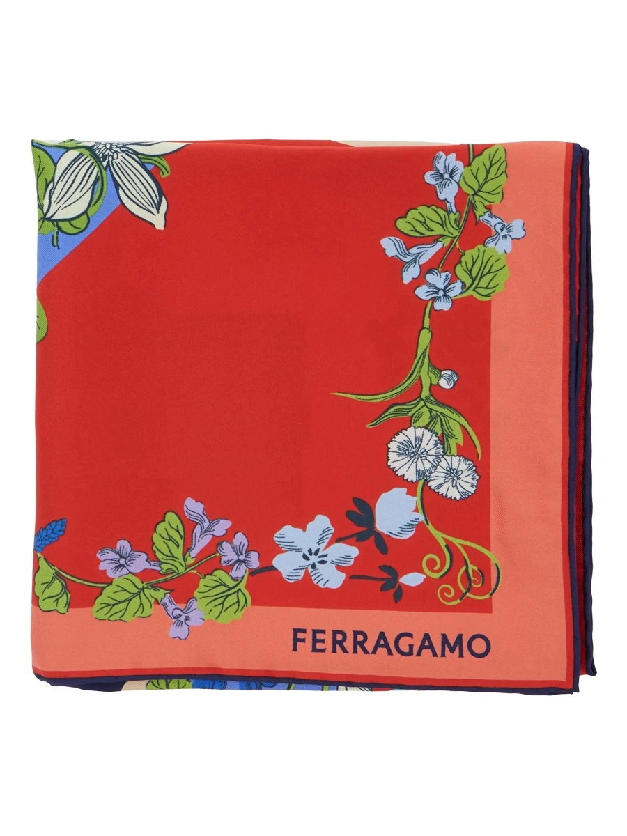Esarfa Ferragamo rosie din matase - Img 6
