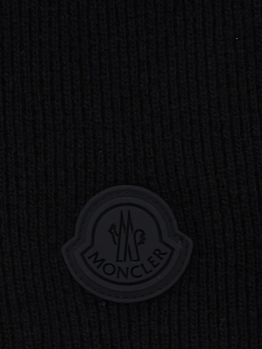 Esarfa Moncler neagra din lana - Img 5