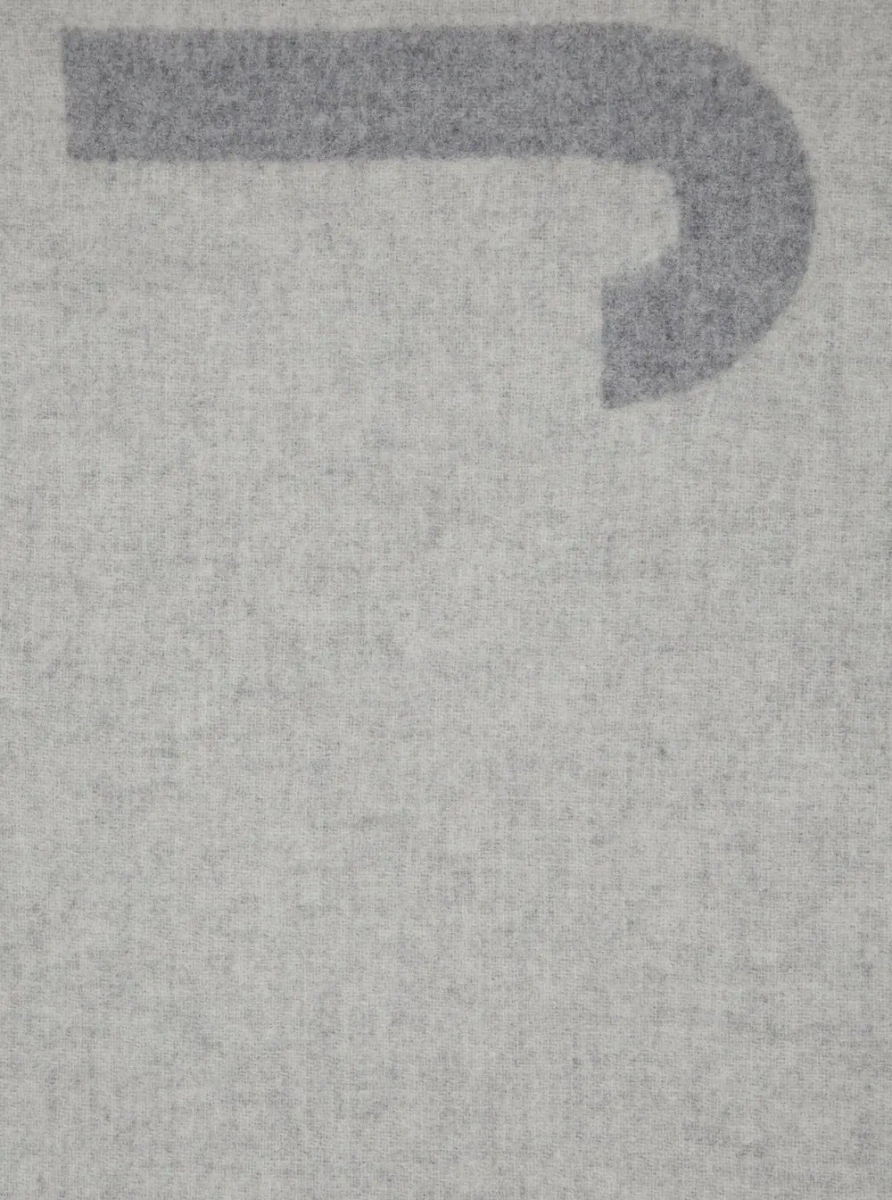 Esarfa Scarf 'L'Echarpe Jacquemus' with Maxi Logo Lettering and Fringed Edge in Gray for Men - Img 3