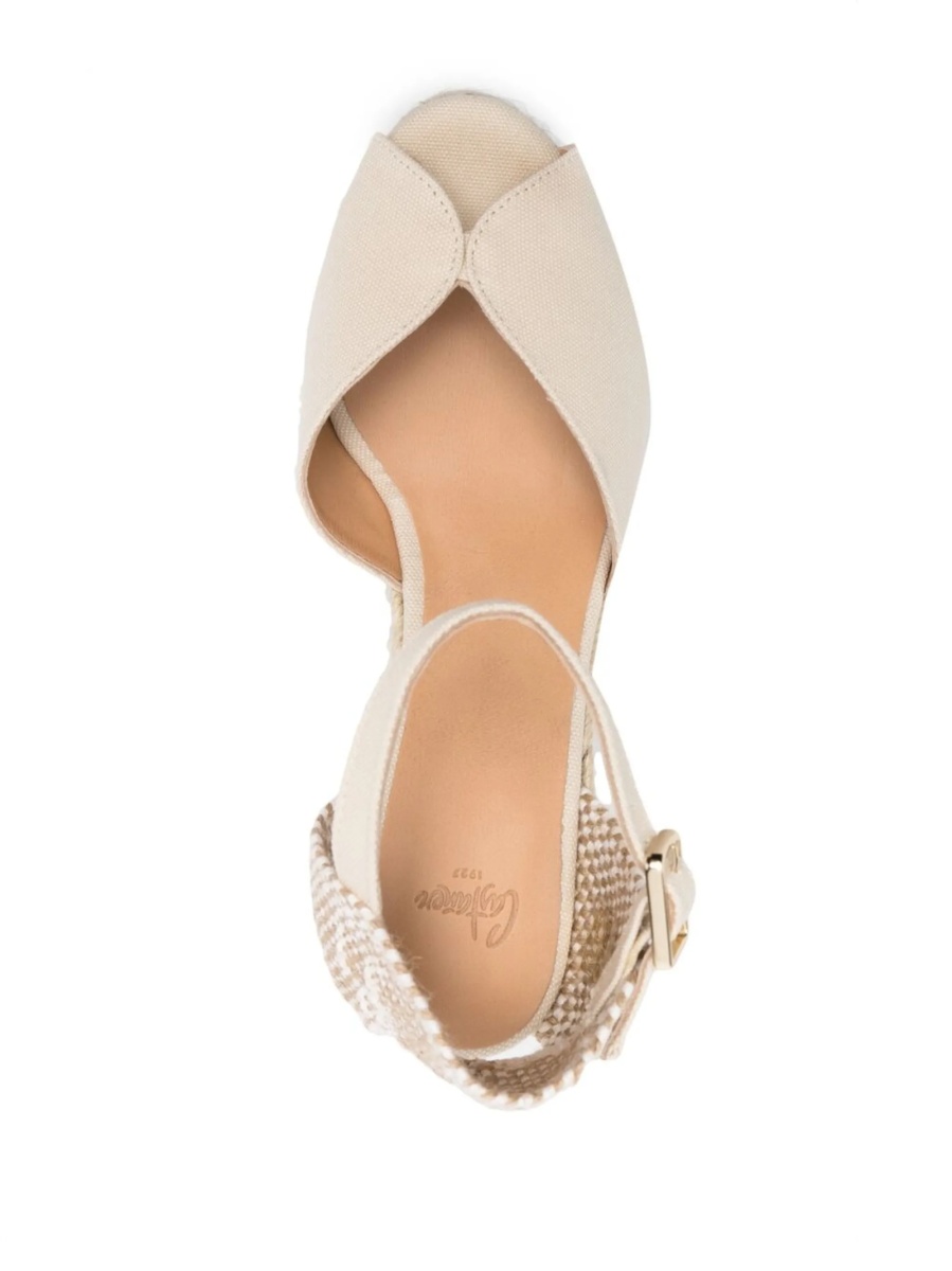 Espadrile CASTAÑER neutre din rafie si material textil - Img 4
