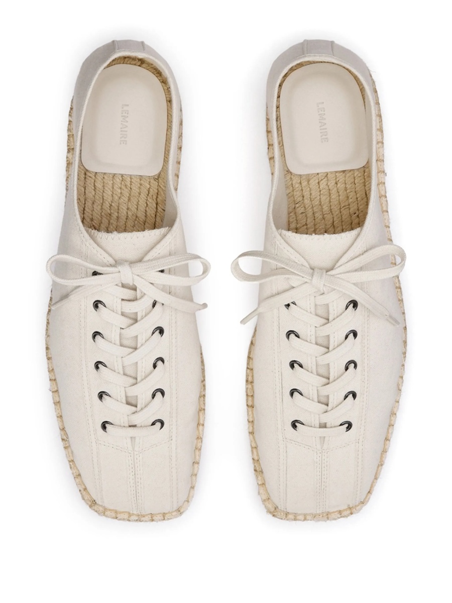 Espadrile LEMAIRE albe din bumbac - Img 4