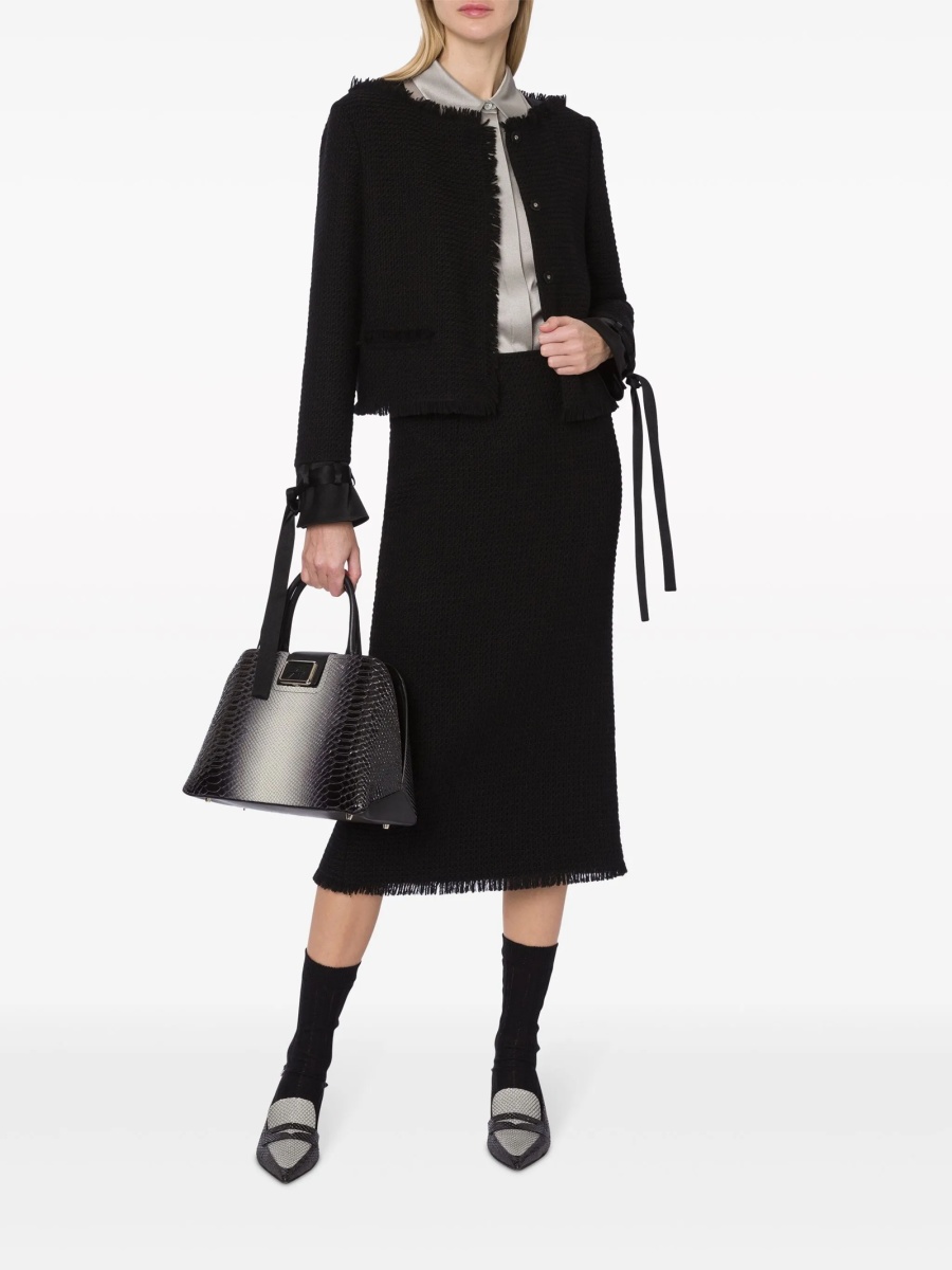 Fusta cu talie inalta Alberta Ferretti neagra - Img 2