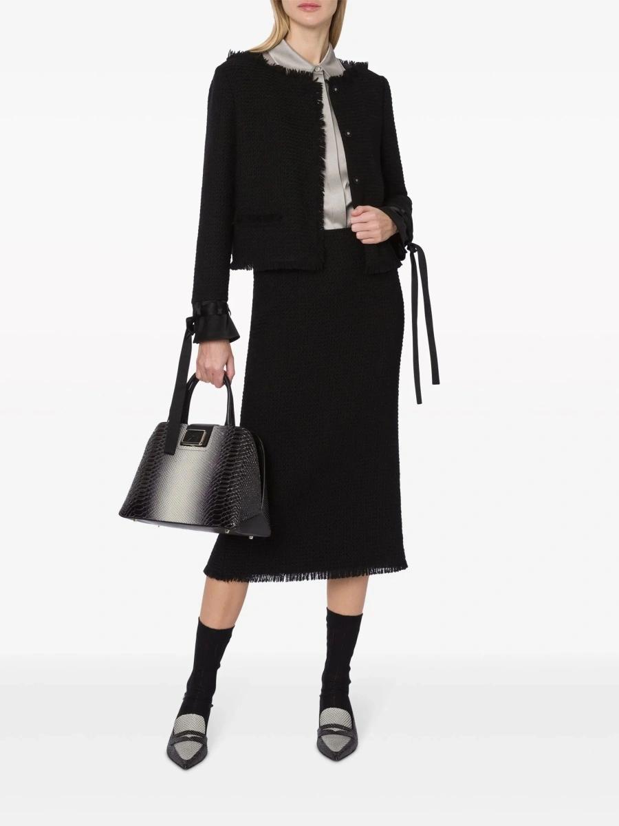 Fusta cu talie inalta Alberta Ferretti neagra - Img 2
