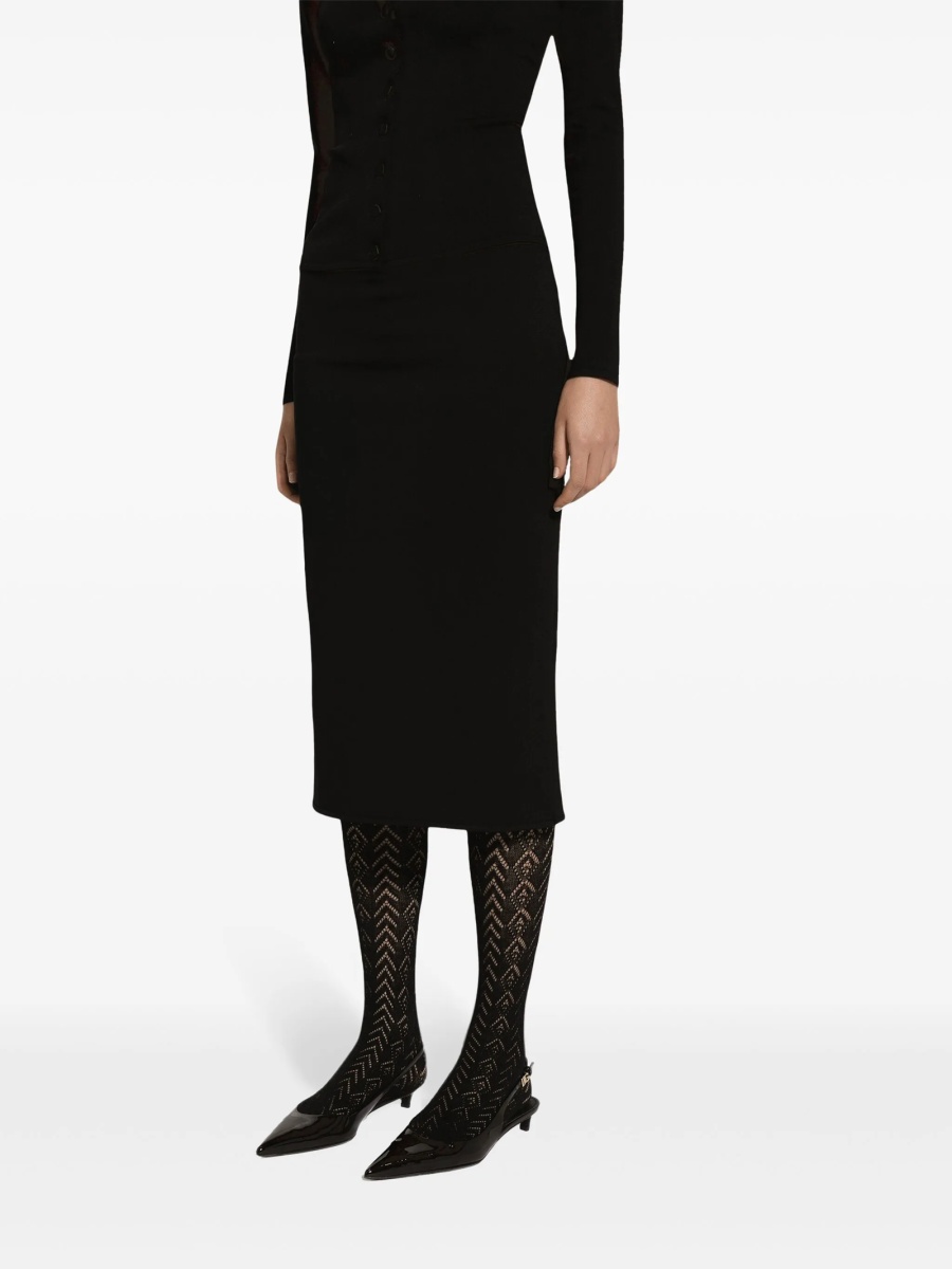 Fusta cu talie inalta Dolce &amp; Gabbana DG Logo neagra - Img 5