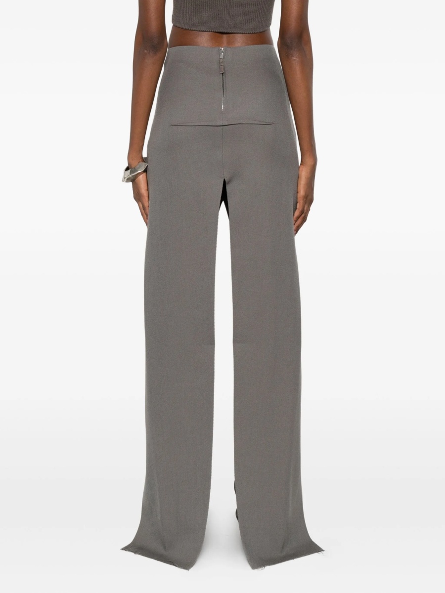 Fusta cu talie inalta Rick Owens gri din lana - Img 4