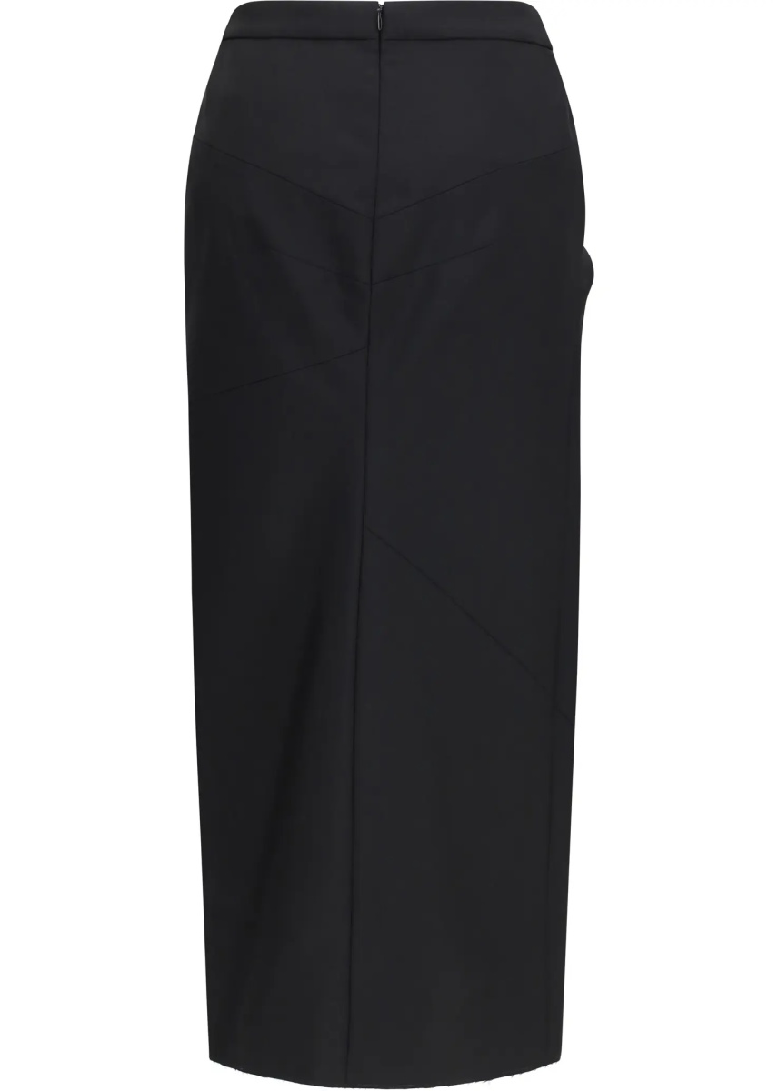 Fusta Draped midi Skirt in double-faced wool and mohair - Img 2
