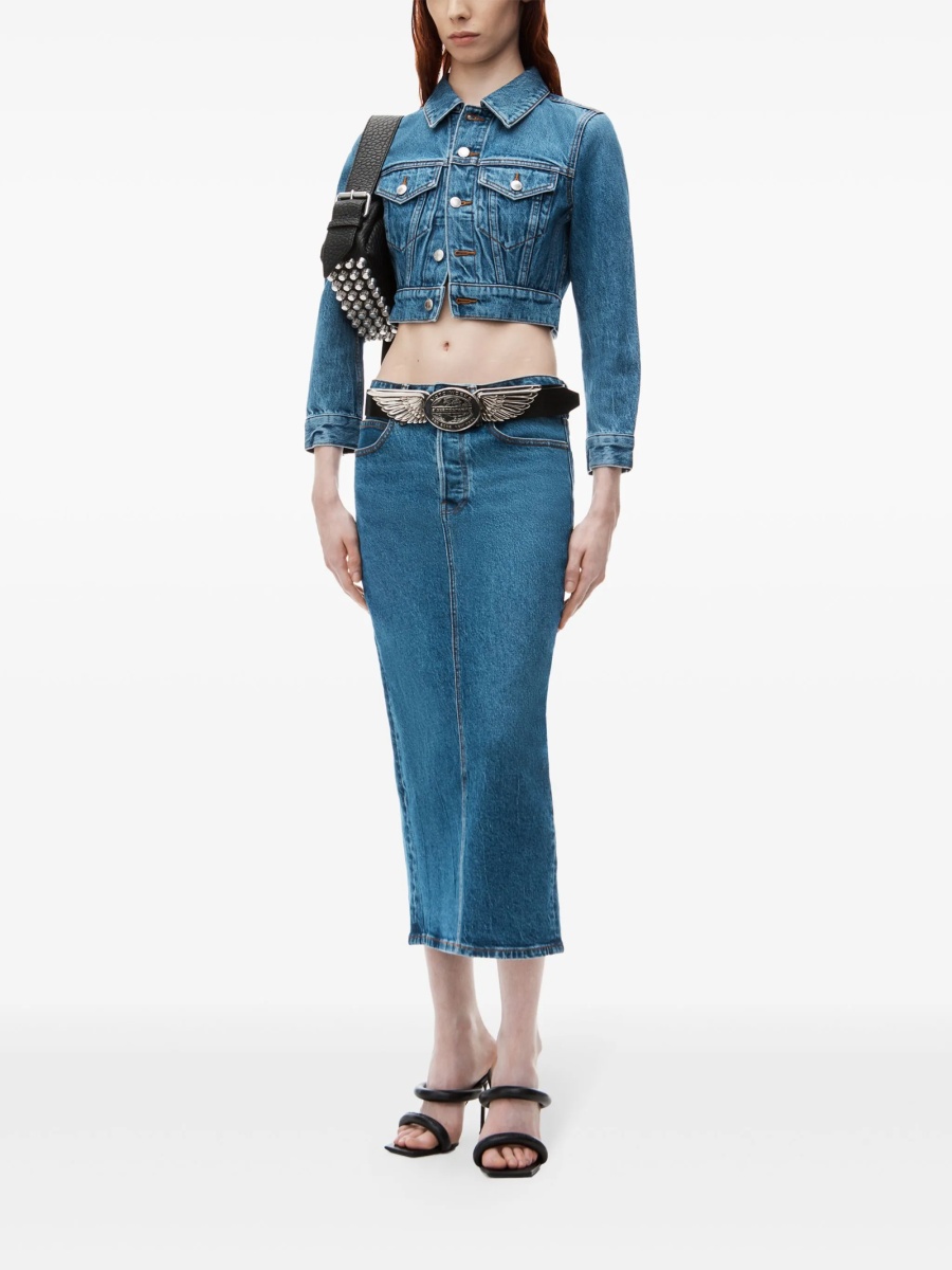 Fusta drepte Alexander Wang albastra - Img 2