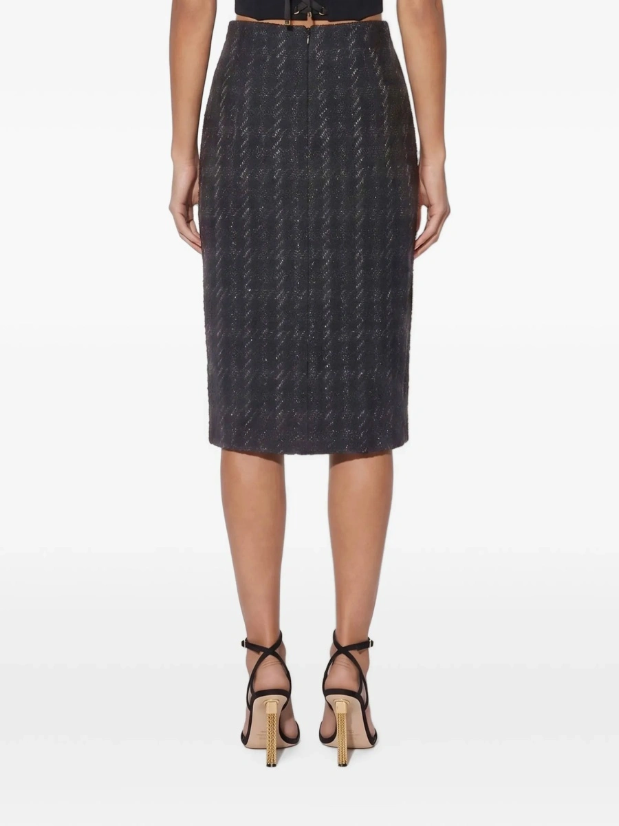 Fusta Elisabetta Franchi neagra din polyester si lana - Img 2