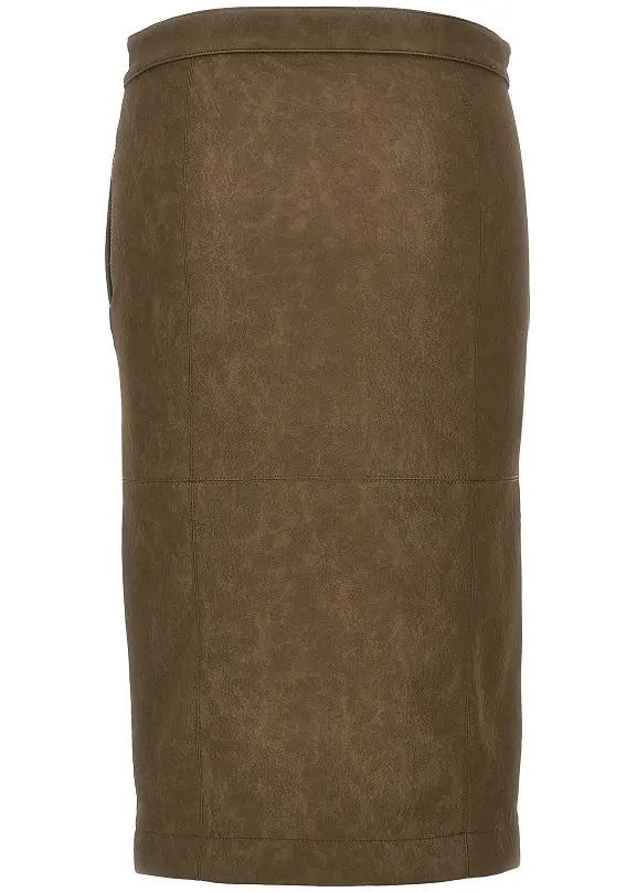 Fusta Faux nubuck leather pencil skirt - Img 3