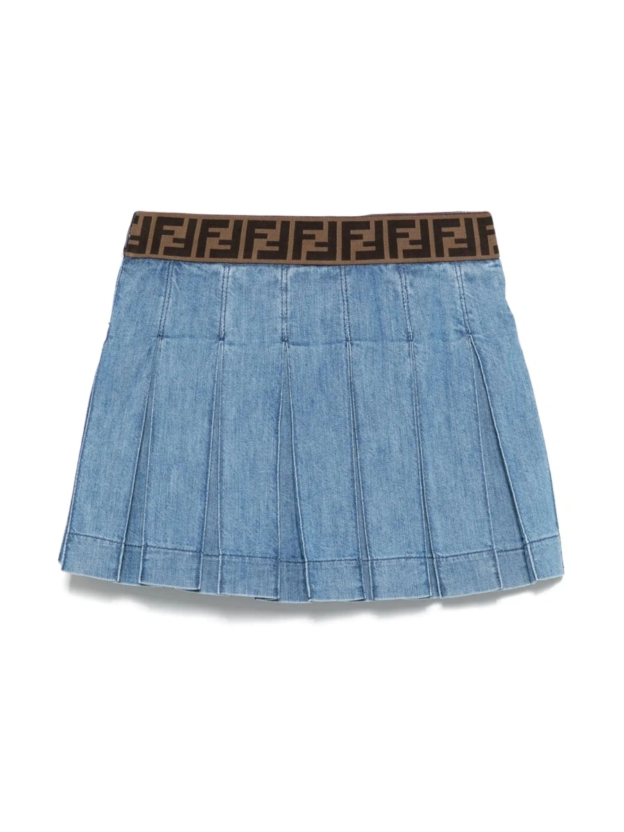 Fusta Fendi albastra din denim - Img 4