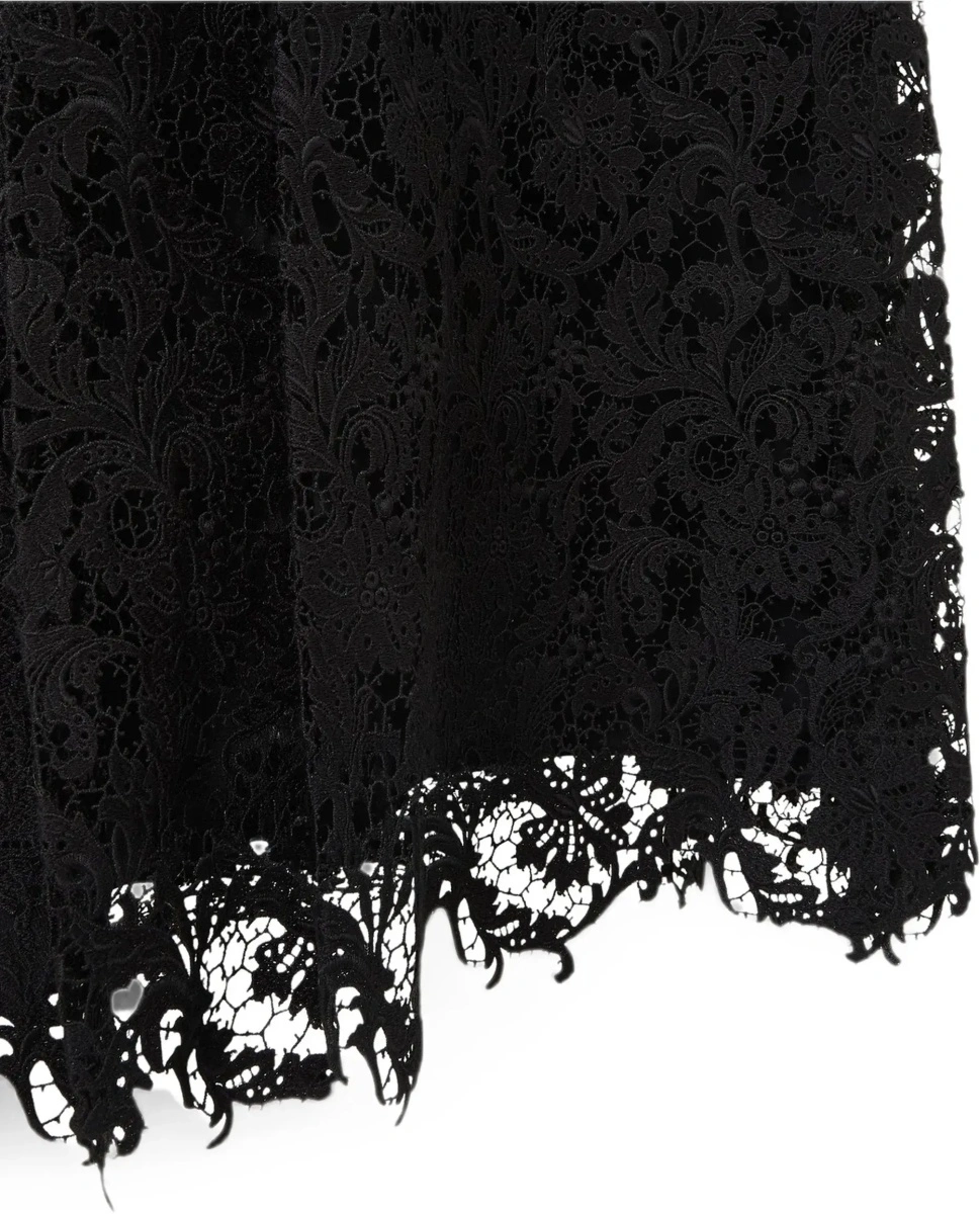 Fusta Fendi neagra din dantela macrame - Img 5