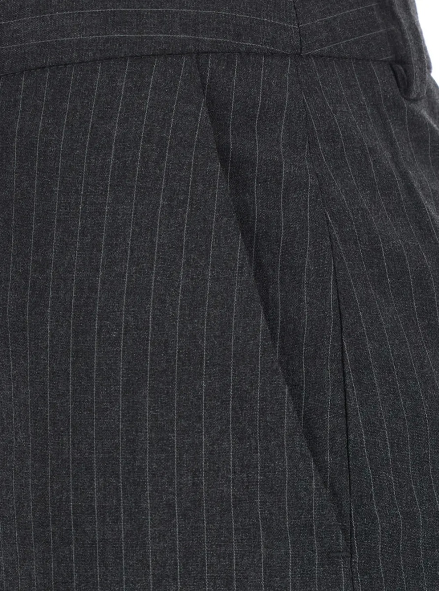 Fusta Long striped skirt with high waist and Tech Fabric gray woman - Img 3
