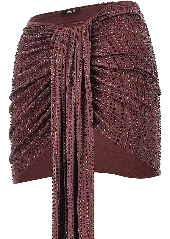 Fusta Strass-embellished draped mini skirt - Img 2