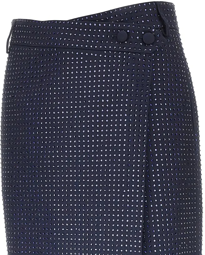 Fusta Strass-embellished wrap-over midi skirt - Img 2