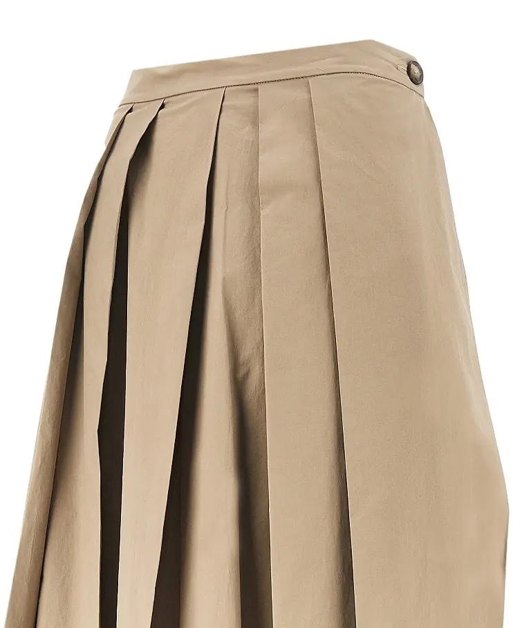 Fusta Stretch poplin pleated midi skirt - Img 2