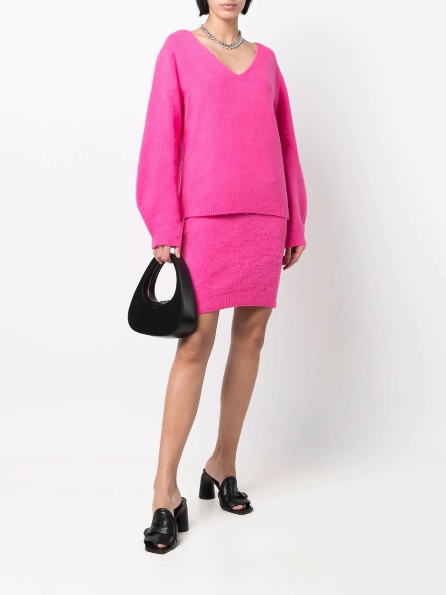 Fusta tricotate HELMUT LANG roz - Img 2
