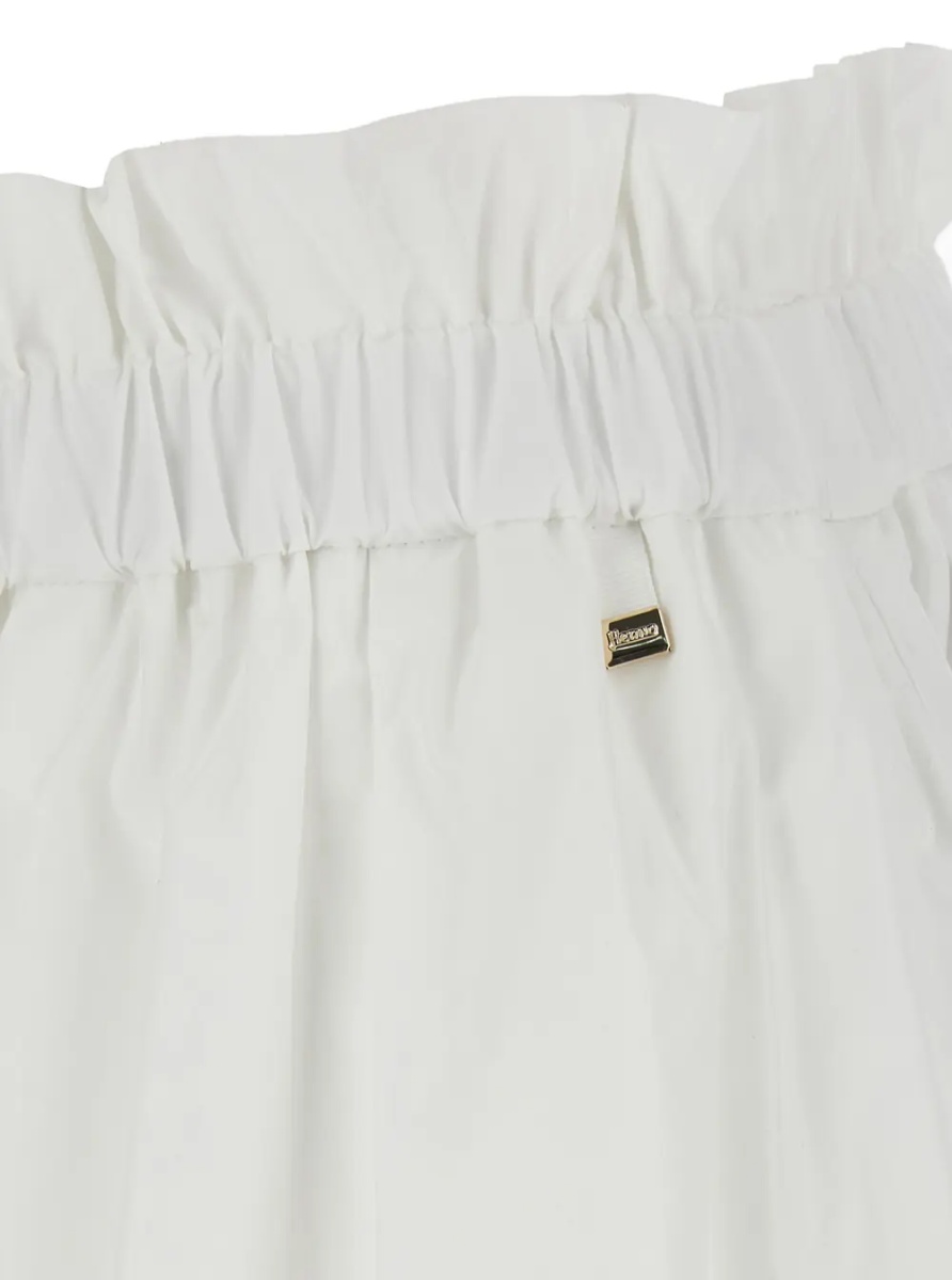 Fusta White Tech Fabric Skirt with Elastic Waist and Logo Plate for Women - Img 3
