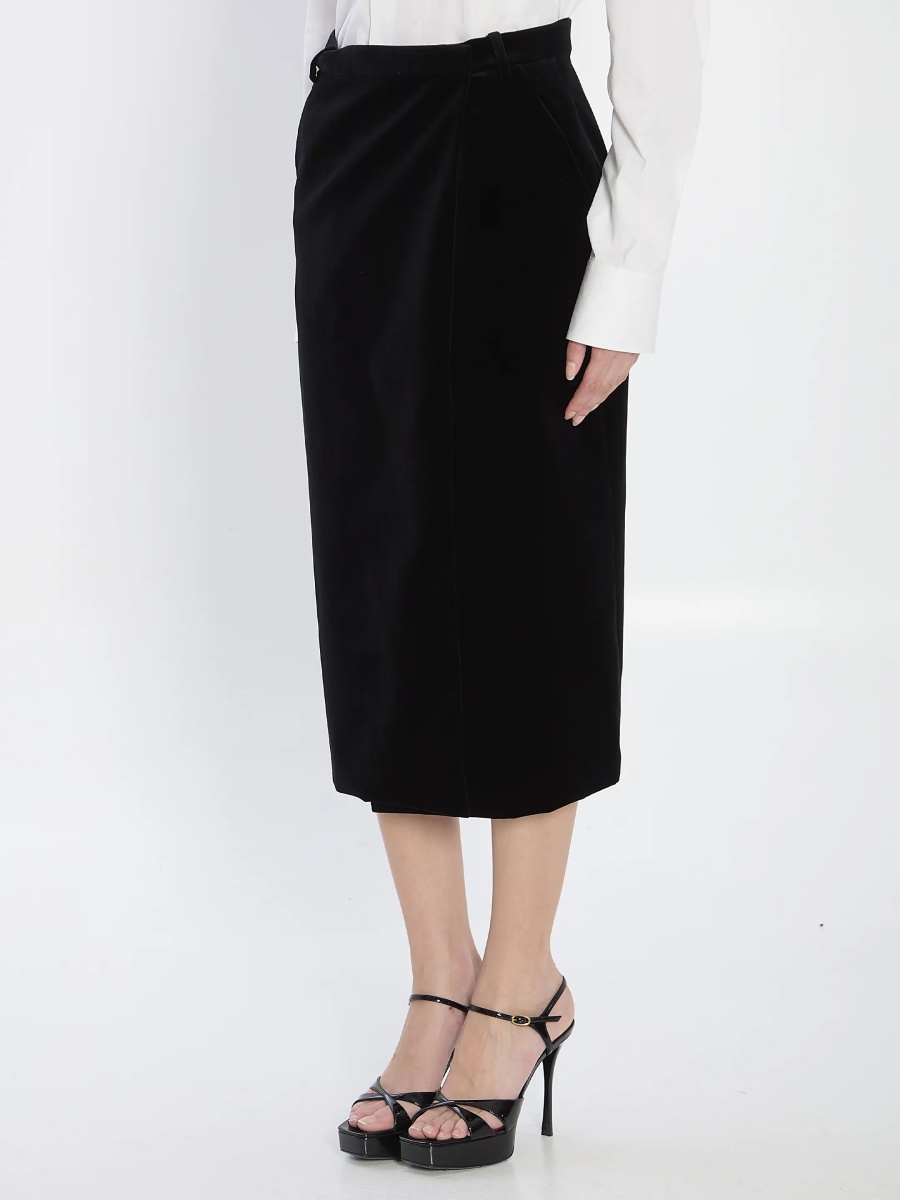 Fusta Wrap Skirt In Velvet - Img 2