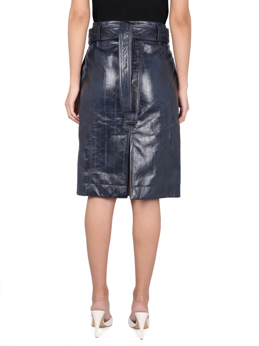 Fuste Leather Midi Skirt - Img 4