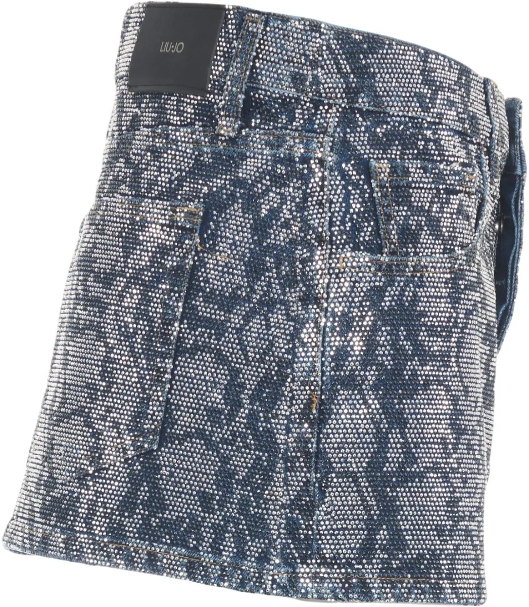 Fuste Mini skirt with rhinestone application - Img 3