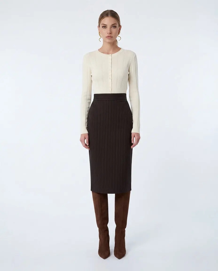 Fuste Pinstripes pencil skirt - Img 3