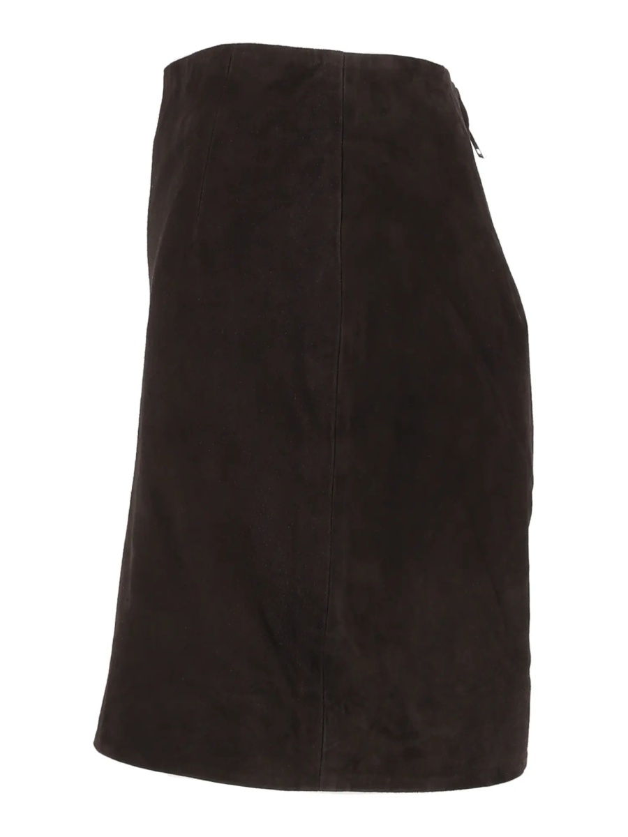 Fuste SUEDE MINI SKIRT Ganache (Tight Fit) - Img 2