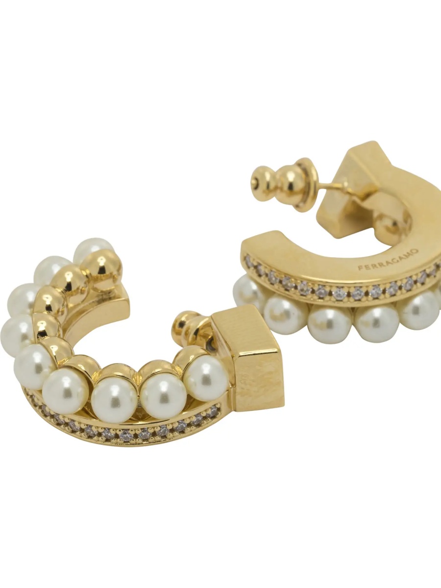 "Gancini" earrings with pearls - Img 2