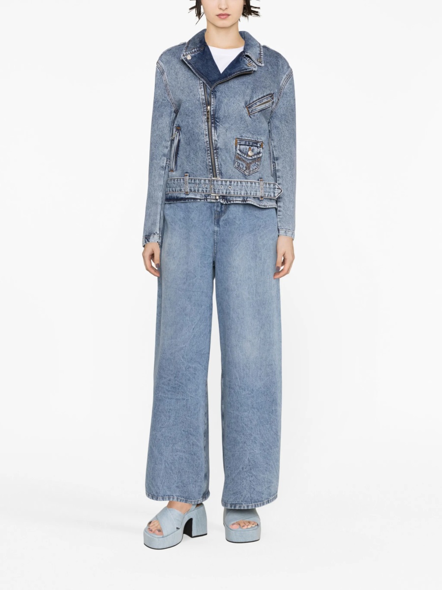Geaca biker MOSCHINO JEANS albastra - Img 3