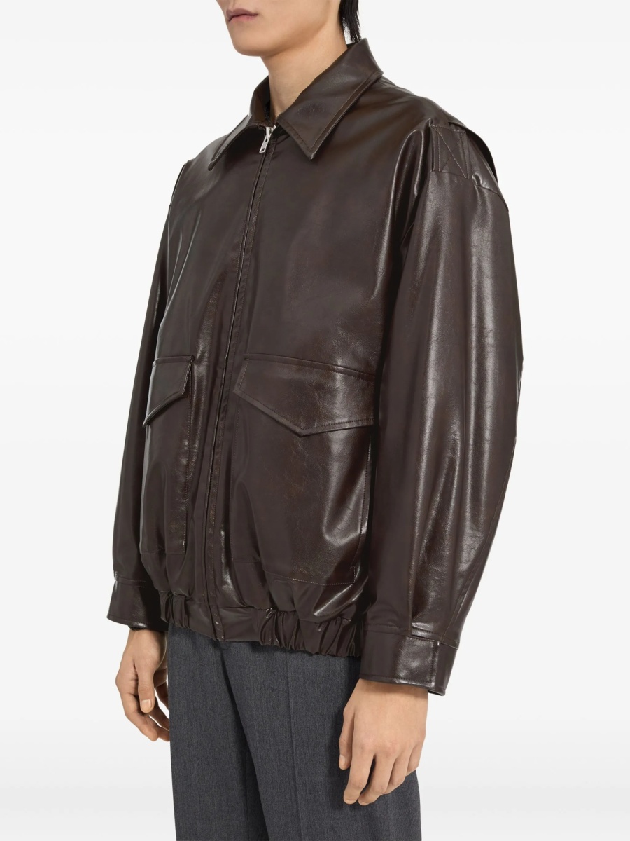 Geaca bomber MM6 Maison Margiela rosie din polyester si vascoza - Img 5