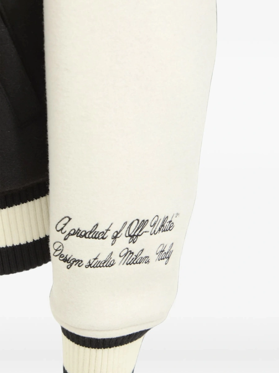 Geaca bomber Off-White neagra din lana si poliamida - Img 4