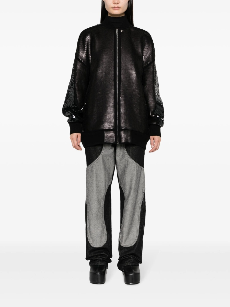 Geaca bomber Rick Owens neagra din lana si polyester - Img 2