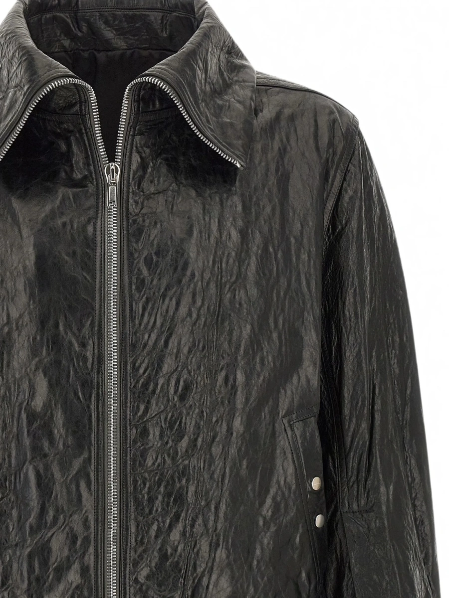 Geaca bomber Rick Owens neagra din piele - Img 3