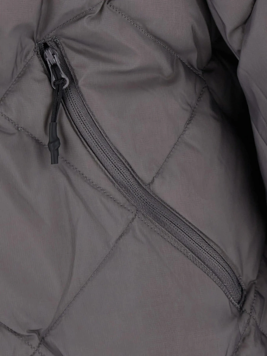 Geaca de Iarna Grey Down jacket with hood and two zip pockets on the front in Tech Fabric for men - Img 5