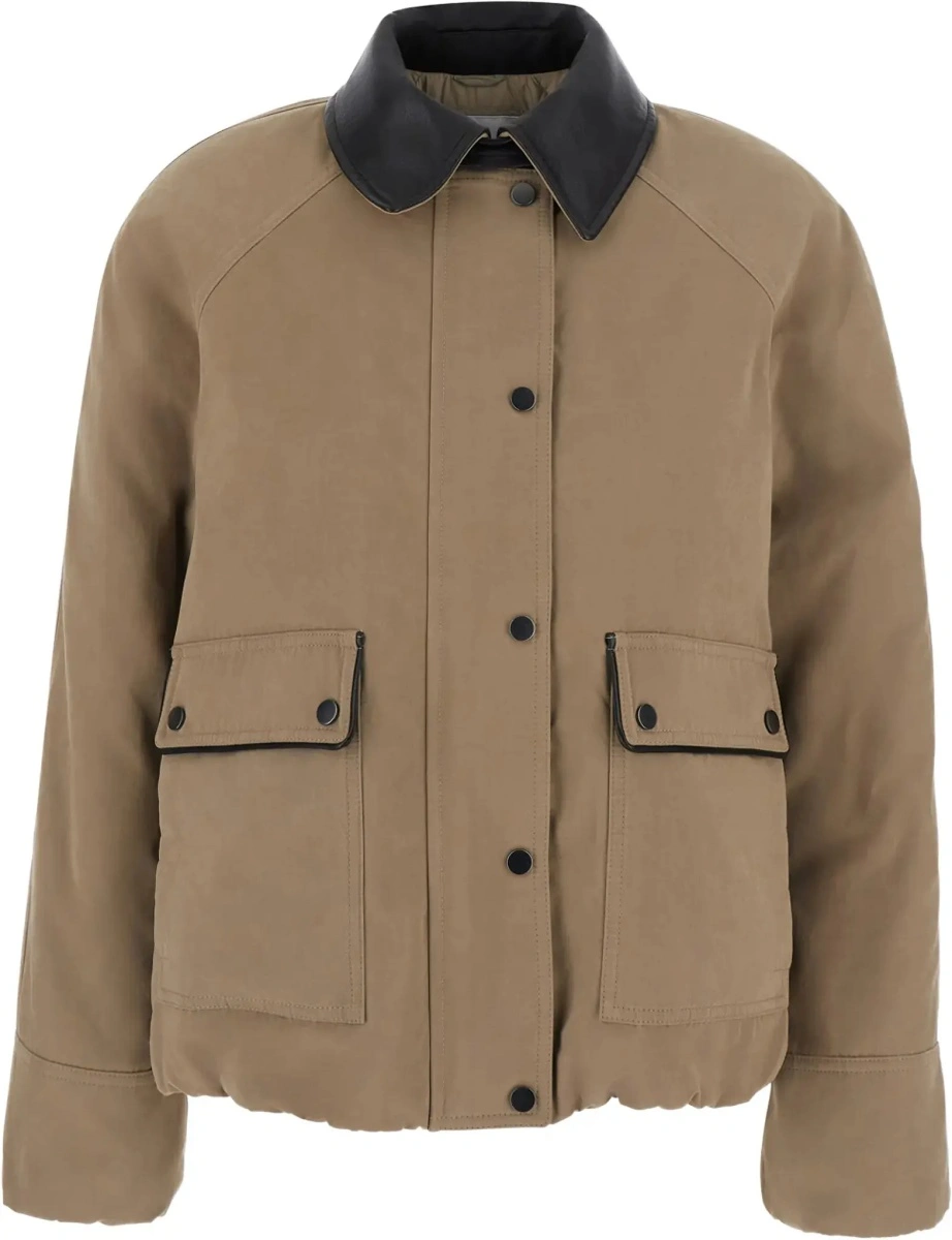 Geaca de Iarna Padded down Jacket with leather collar - Img 7