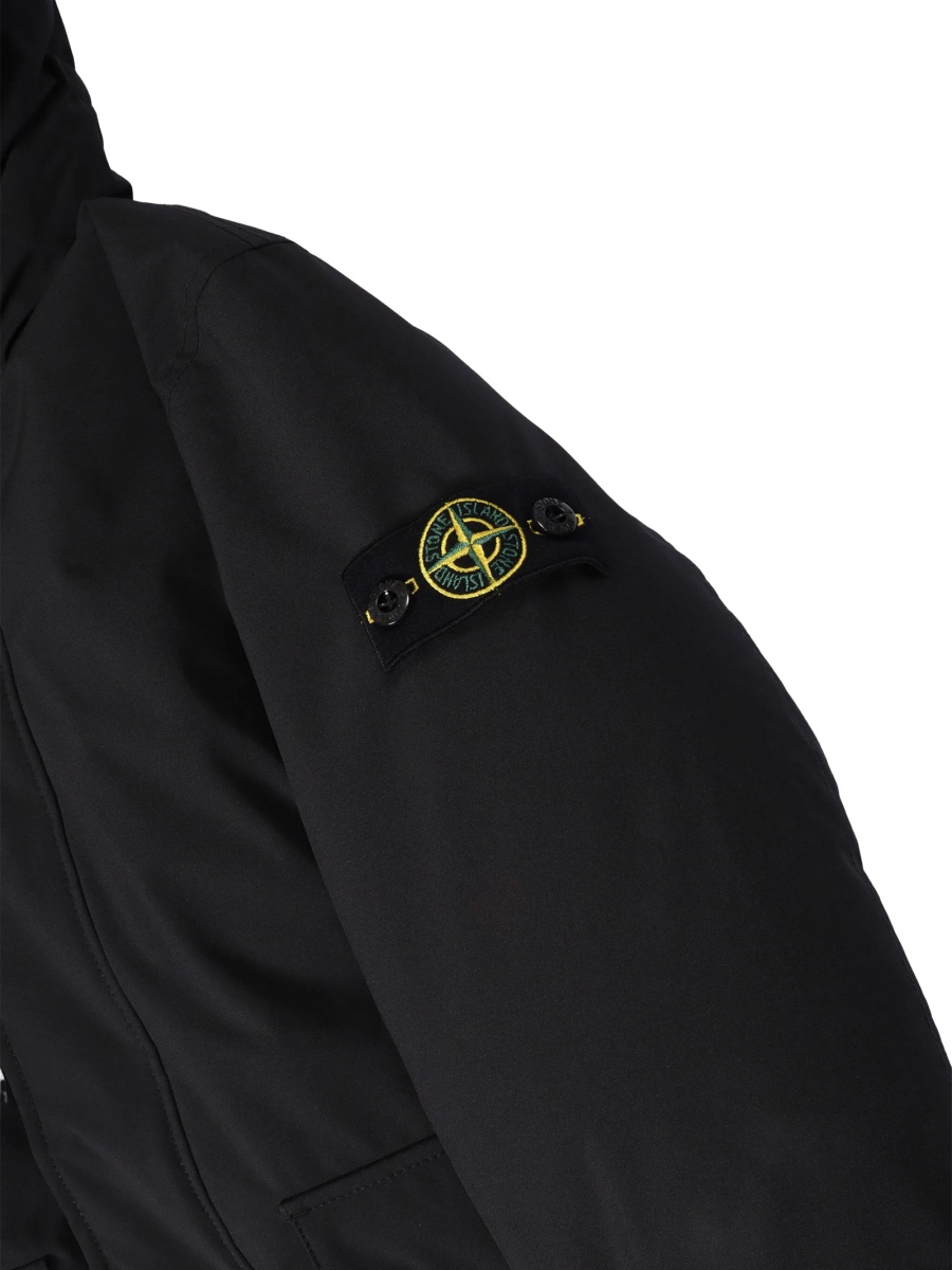 Geaca de iarna Stone Island neagra din elastan si polyester - Img 3