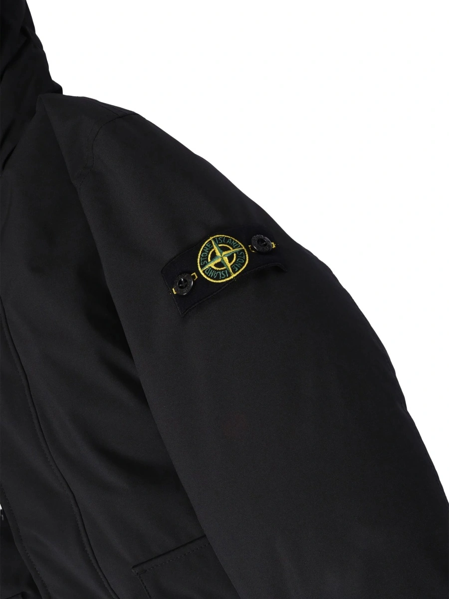 Geaca de iarna Stone Island neagra din elastan si polyester - Img 3