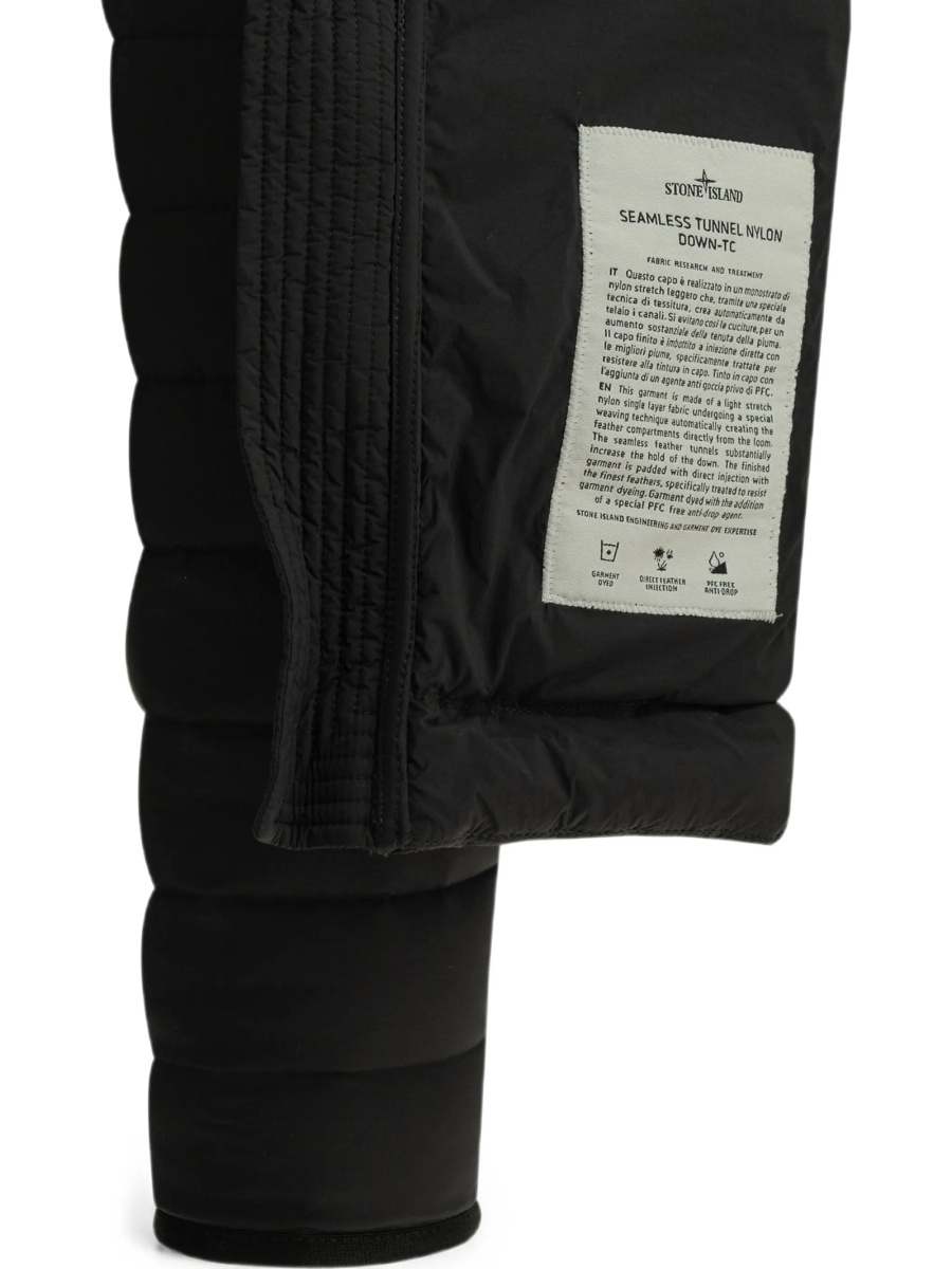 Geaca de iarna Stone Island neagra din spandex/elastan si poliamida - Img 4