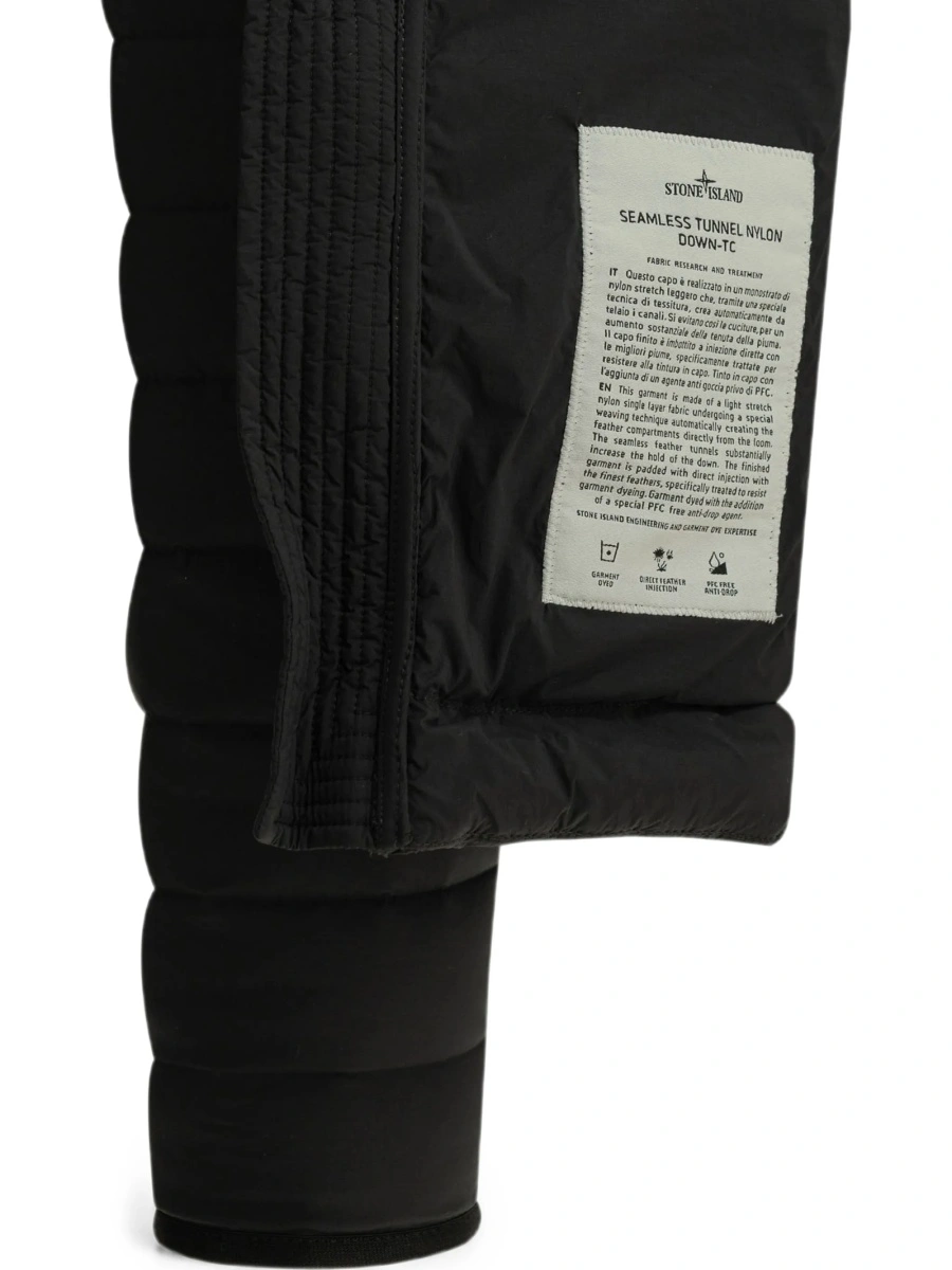 Geaca de iarna Stone Island neagra din spandex/elastan si poliamida - Img 4